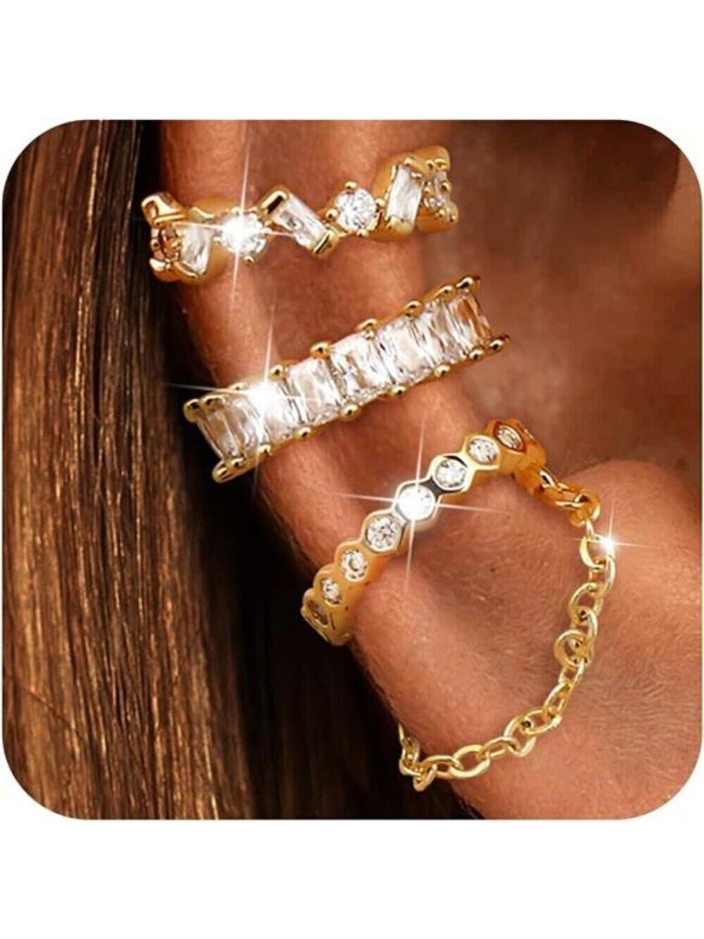 Ear Cuffs Dayana Non-Piercing Earrings for Women Cute Small Clip-On Cartilage